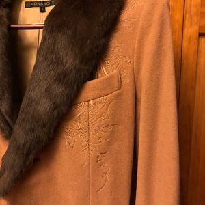 Monarchy Coat - Tan with Brown Rabbit Fur